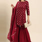 Salwar Suit Rayon Wine Foil Print Salwar Kameez