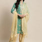 Salwar Suit Rayon Green Floral Patch Salwar Kameez