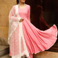 Pant Style Suit Rayon Pink Lace Salwar Kameez