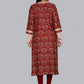 Casual Kurti Rayon Viscose Maroon Foil Print Kurtis