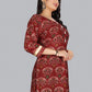 Casual Kurti Rayon Viscose Maroon Foil Print Kurtis