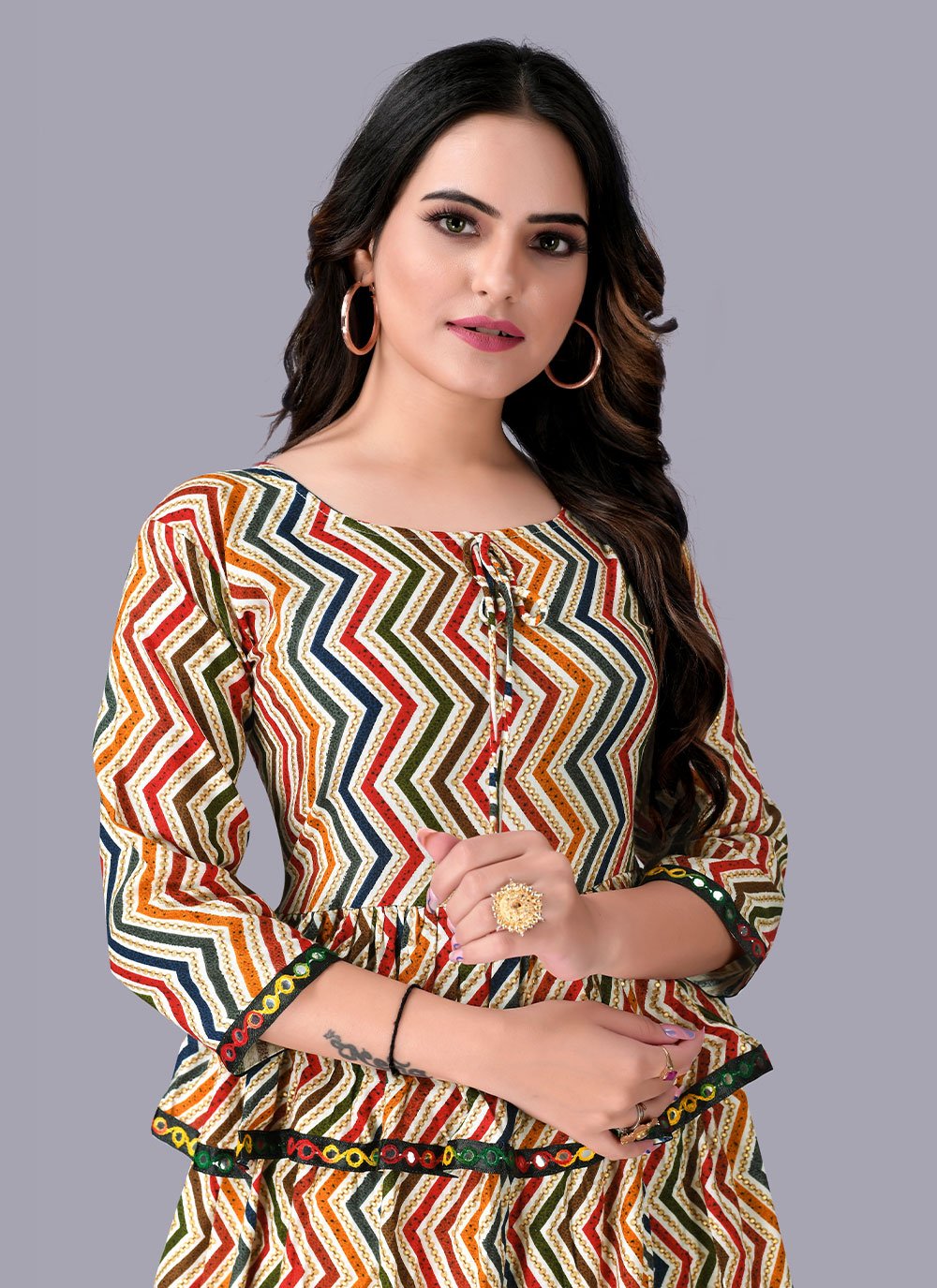 Casual Kurti Rayon Multi Colour Foil Print Kurtis