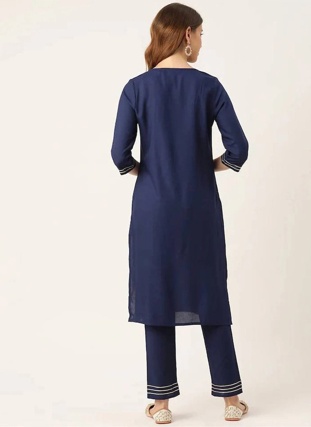 Designer Kurti Rayon Blue Embroidered Kurtis