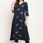 Designer Kurti Rayon Blue Foil Print Kurtis