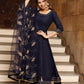 Pant Style Suit Rayon Blue Lace Salwar Kameez