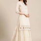 Party Wear Kurti Rayon Off White Gota Work Kurtis