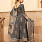 Pant Style Suit Rayon Grey Lace Salwar Kameez