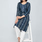 Party Wear Kurti Rayon Blue Mirror Kurtis