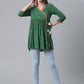 Designer Kurti Rayon Green Print Kurtis