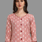 Designer Kurti Rayon Peach Print Kurtis