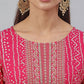 Salwar Suit Rayon Hot Pink Print Salwar Kameez