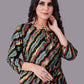 Party Wear Kurti Rayon Multi Colour Foil Print Kurtis