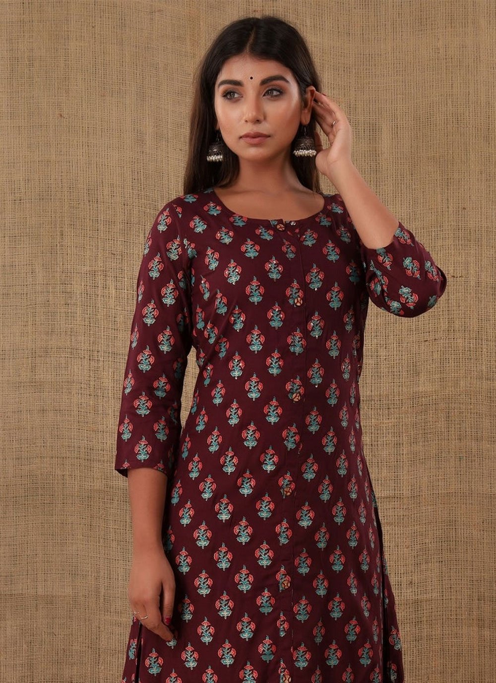 Casual Kurti Rayon Purple Print Kurtis