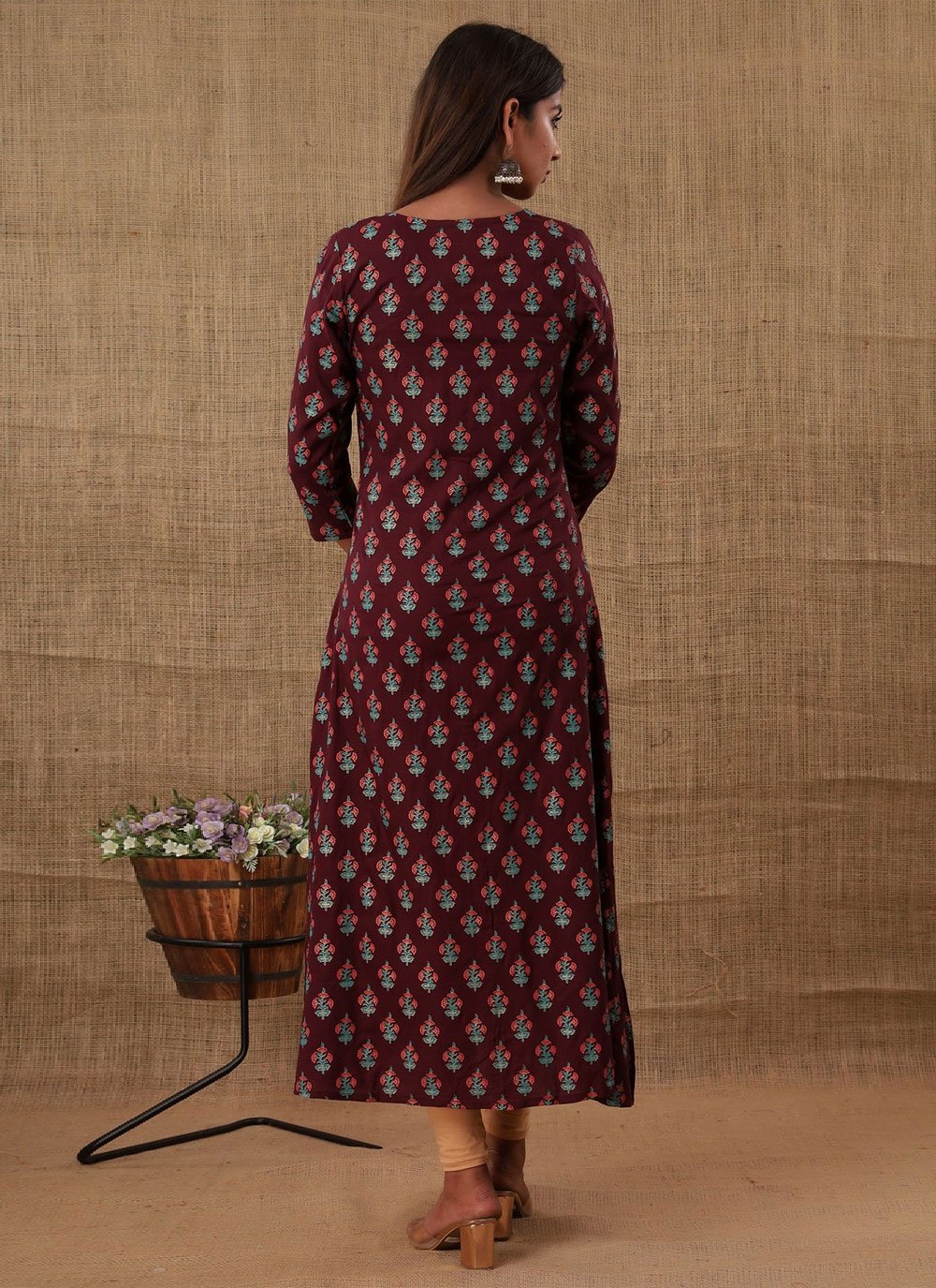 Casual Kurti Rayon Purple Print Kurtis