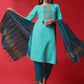 Salwar Suit Rayon Viscose Turquoise Embroidered Salwar Kameez