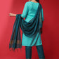 Salwar Suit Rayon Viscose Turquoise Embroidered Salwar Kameez