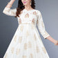 Designer Gown Rayon White Foil Print Gown