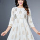 Gown Rayon White Foil Print Gown