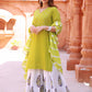 Salwar Suit Fancy Fabric Green Embroidered Salwar Kameez