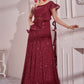 Gown Imported Maroon Sequins Gown