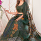 Readymade Lehenga Choli Organza Green Print Lehenga Choli