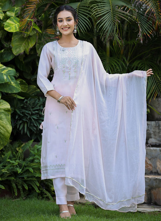 Salwar Suit Silk Pink Embroidered Salwar Kameez