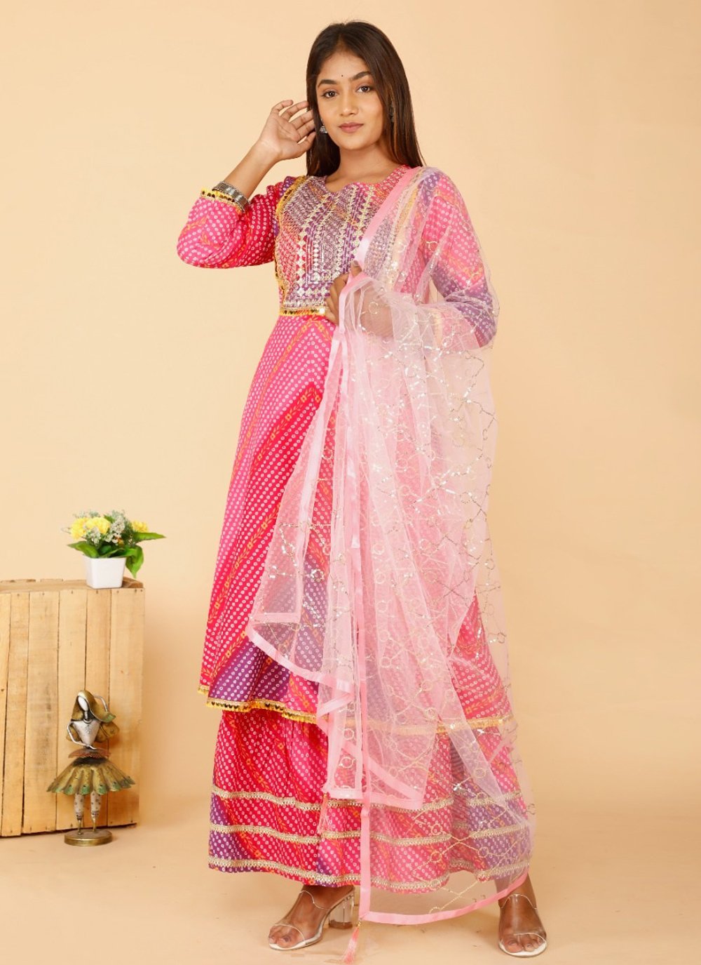 Salwar Suit Cotton Pink Print Salwar Kameez