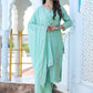 Salwar Suit Silk Turquoise Embroidered Salwar Kameez