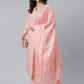 Salwar Suit Poly Silk Peach Plain Salwar Kameez