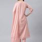 Salwar Suit Poly Silk Peach Plain Salwar Kameez