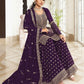 Salwar Suit Georgette Purple Embroidered Salwar Kameez