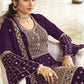 Salwar Suit Georgette Purple Embroidered Salwar Kameez