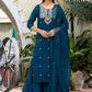 Salwar Suit Silk Morpeach Embroidered Salwar Kameez