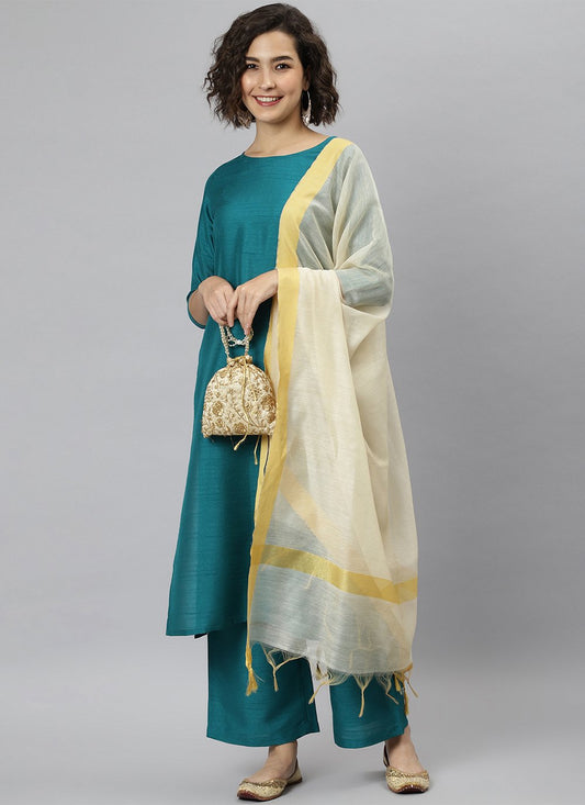 Salwar Suit Poly Silk Morpeach Plain Salwar Kameez
