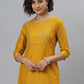 Salwar Suit Poly Silk Mustard Plain Salwar Kameez