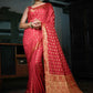 Classic Banarasi Silk Red Weaving Saree