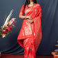 Trendy Saree Banarasi Silk Red Weaving Saree