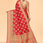 Trendy Saree Organza Red Patch Border Saree
