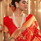 Trendy Saree Chiffon Red Jacquard Work Saree