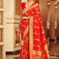 Trendy Saree Chiffon Red Jacquard Work Saree