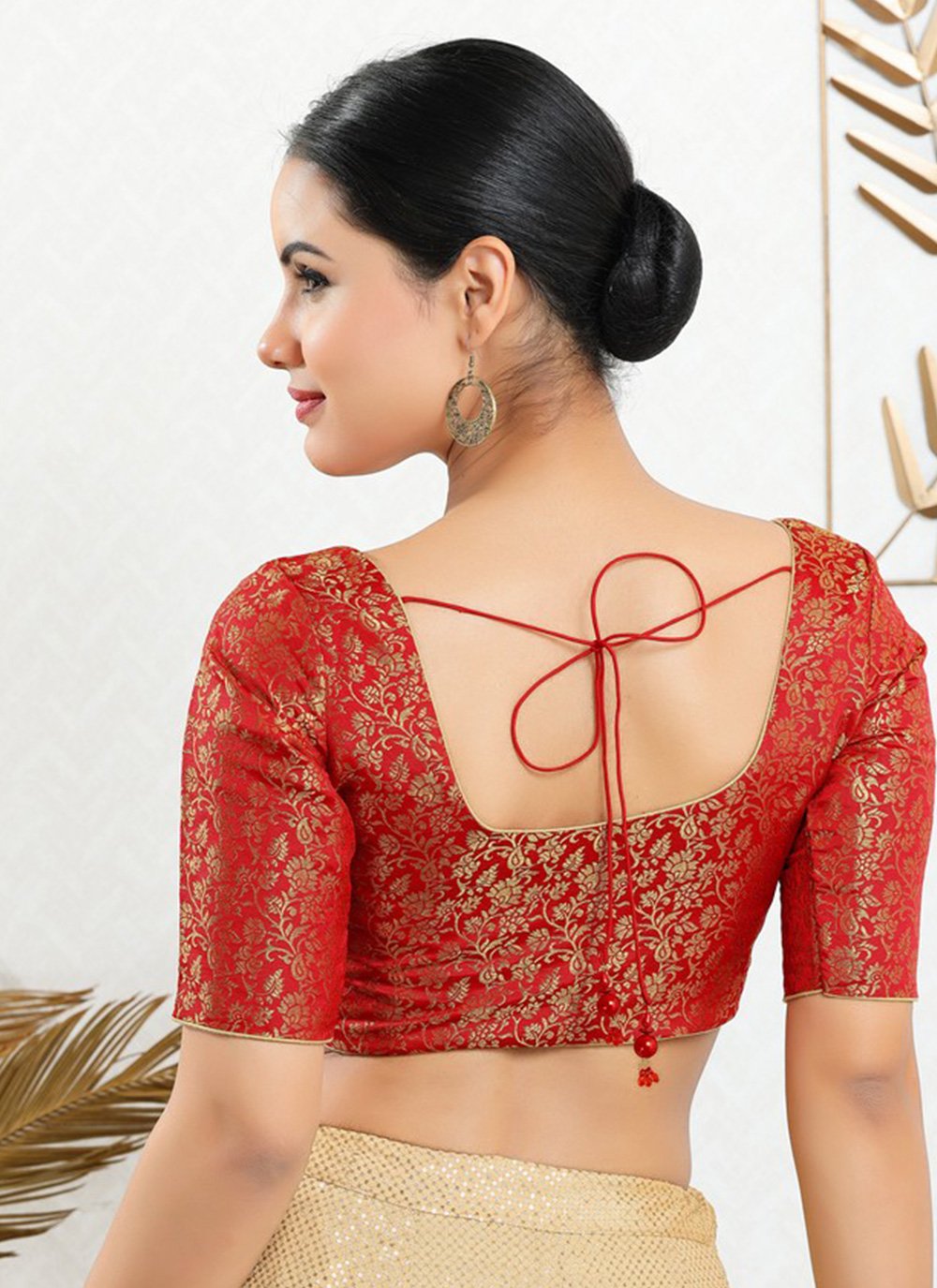 Red casual blouse hotsell