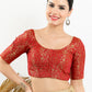 Blouse Jacquard Red Print Blouse