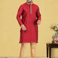 Kurta Pyjama Fancy Fabric Red Fancy Work Mens