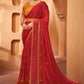 Trendy Saree Chiffon Red Embroidered Saree