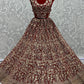 A Line Lehenga Velvet Red Dori Work Lehenga Choli