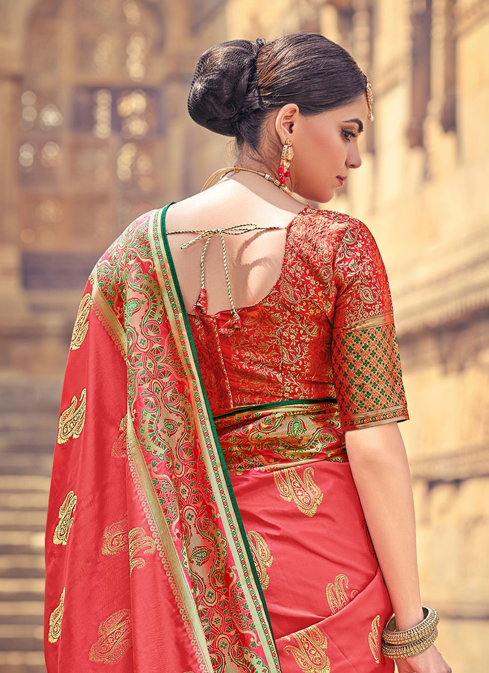 Classic Silk Red Weaving Saree