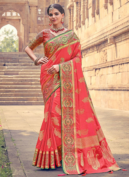 Classic Silk Red Weaving Saree