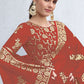 Classic Shimmer Georgette Red Sequins Saree