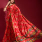Classic Silk Red Foil Print Saree