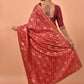 Trendy Saree Poly Silk Red Foil Print Saree